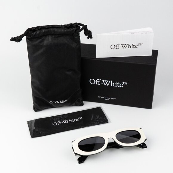 Off-White ORLANDO Men Sunglasses White Black Grey Oval OERI13O ORLANDO 0107 - Picture 12 of 15